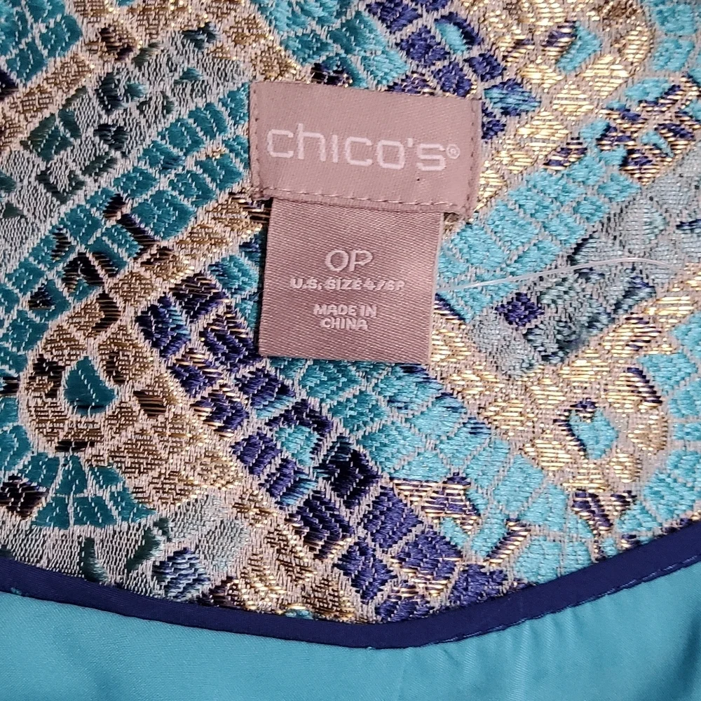 Chico's Mosaic Print Jacket Size 0P USA 4/6 P